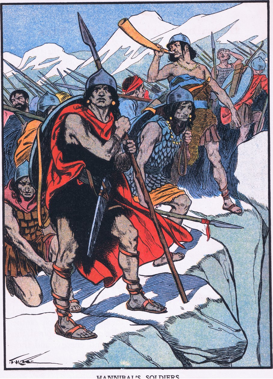 Hannibál katonák (színes litográfia) alkotó: Thomas Heath Robinson