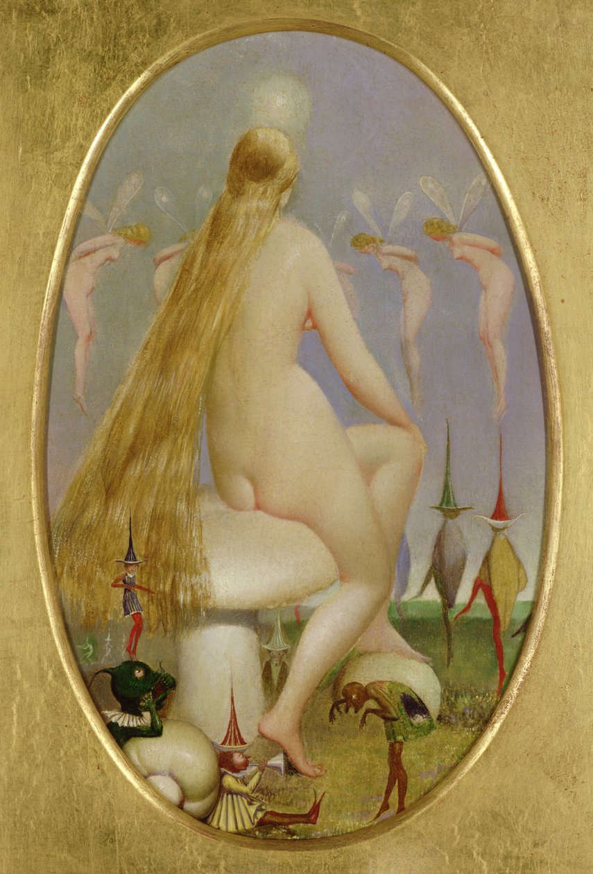 Gombán ülő tündér, 1860 körül alkotó: Thomas Heatherley