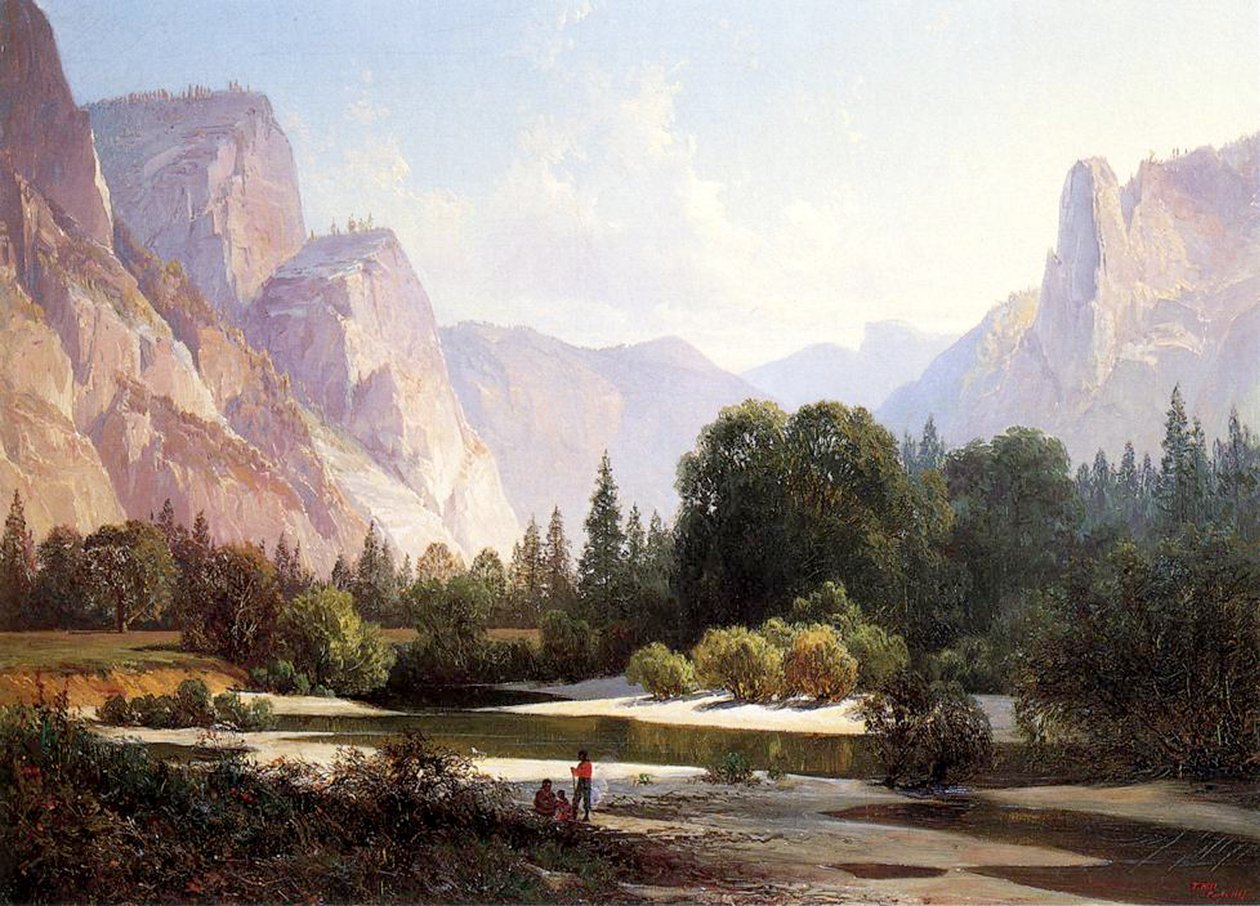 Paiute indián tábor, Yosemite, 1890 alkotó: Thomas Hill