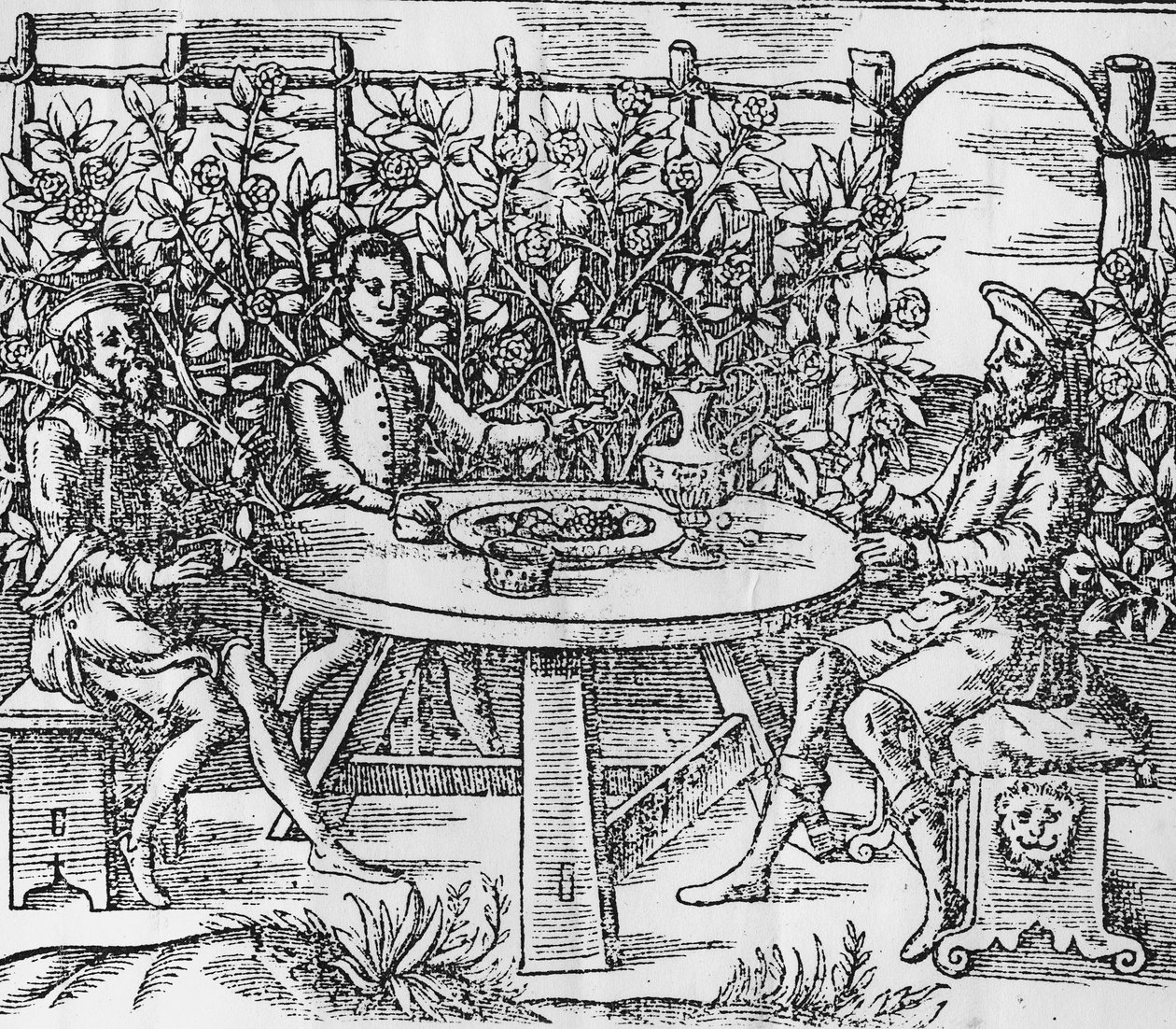 Pihenés egy lugasban, 1577 alkotó: Thomas Hill