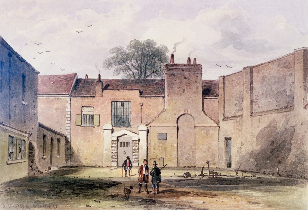 Bejárat a Tothill Fields-i börtönbe, 1850 alkotó: Thomas Hosmer Shepherd