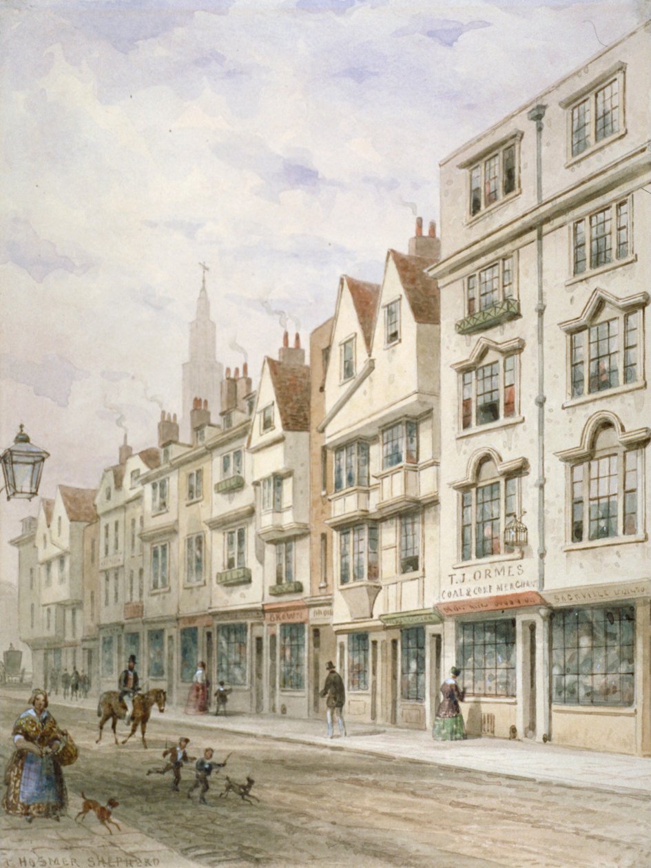 Wych Street, Westminster, London, 1850 alkotó: Thomas Hosmer Shepherd