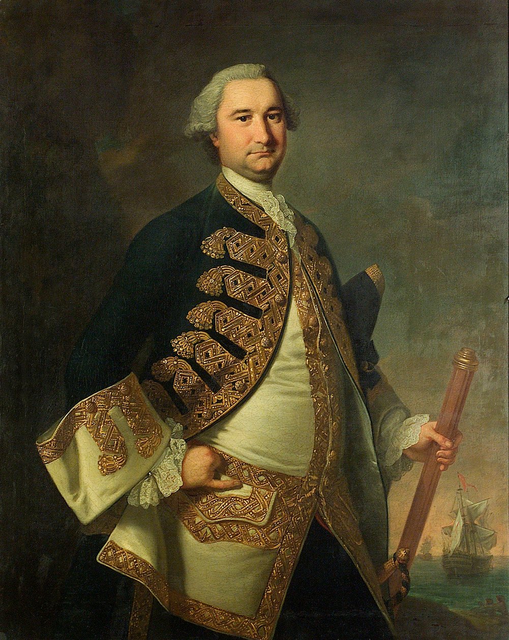 Richard Tyrrell ellentengernagy (1716/7-1766) alkotó: Thomas Hudson