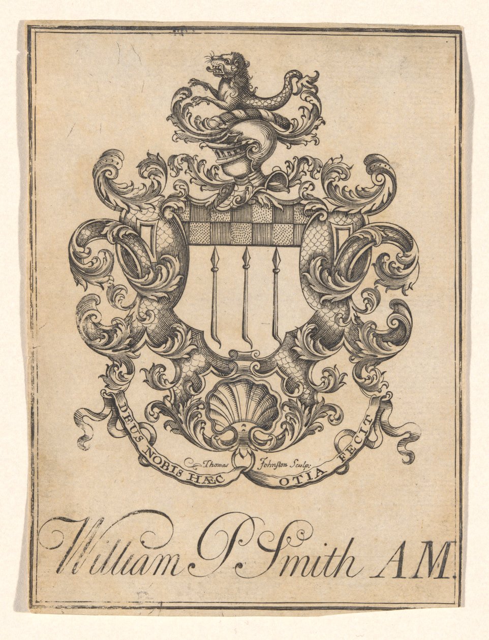 William P. Smith könyvtáblája alkotó: Thomas Johnston