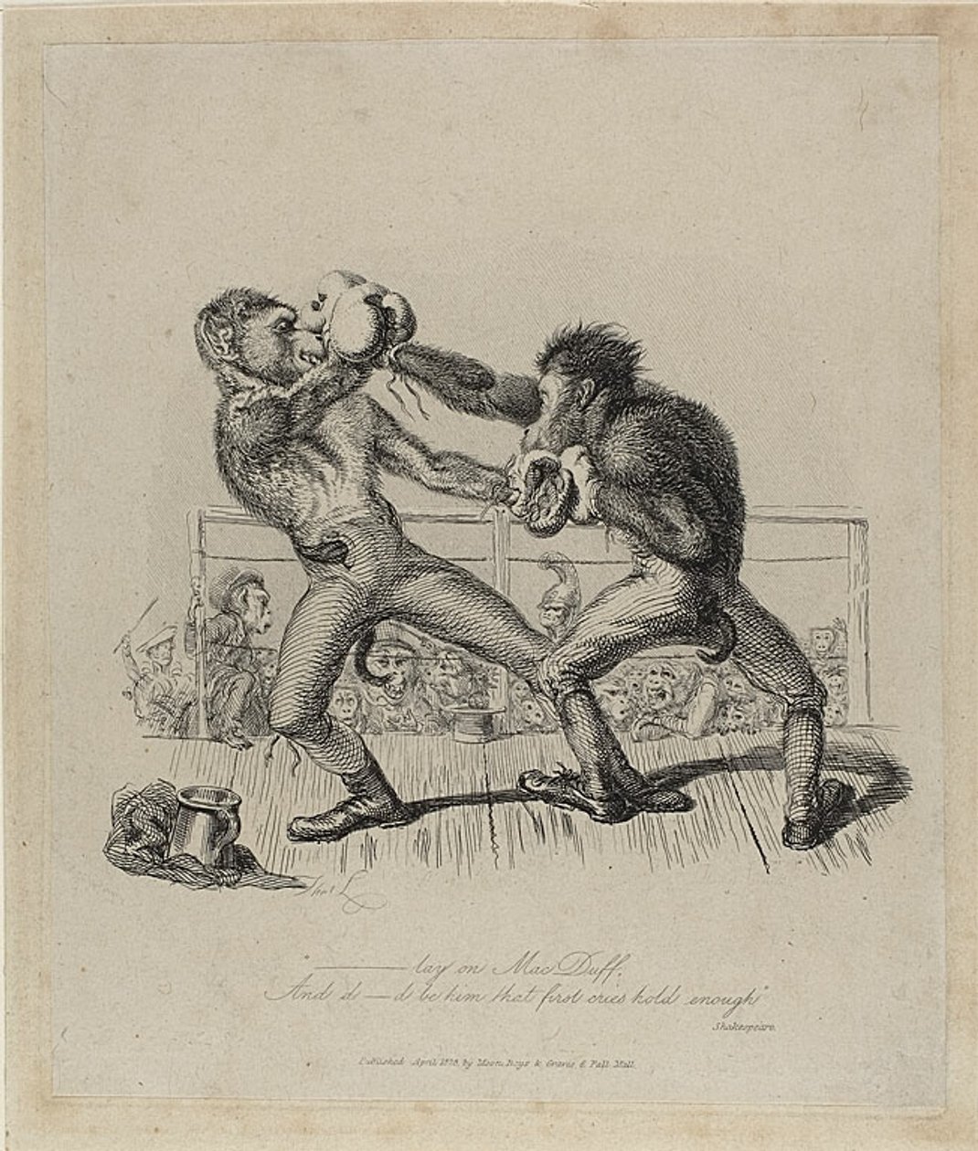Monkeys Boxing, a Monkey-ana-ból alkotó: Thomas Landseer
