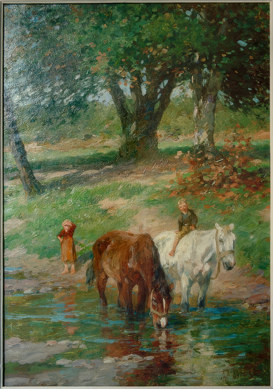 Lovak az ivóhelyen alkotó: Thomas Ludwig Herbst