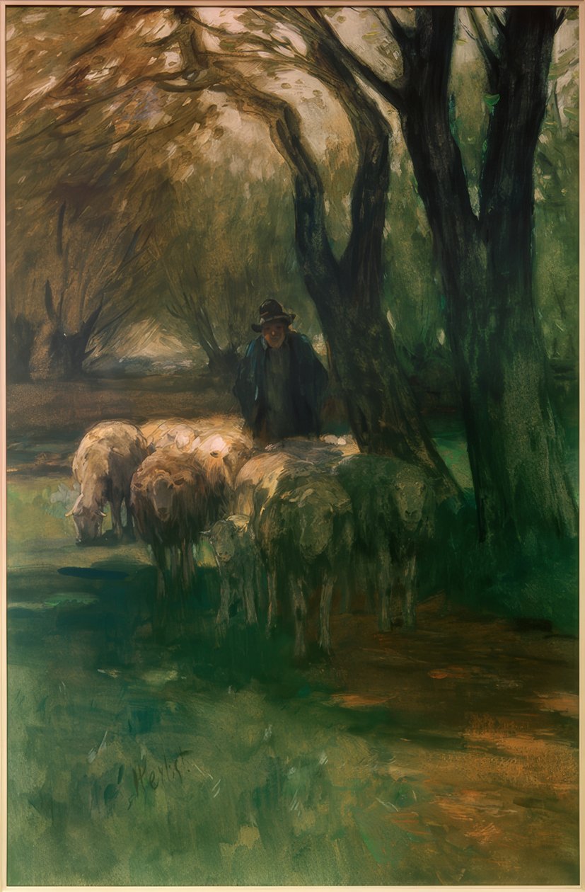 Birkanyáj a fák alatt alkotó: Thomas Ludwig Herbst