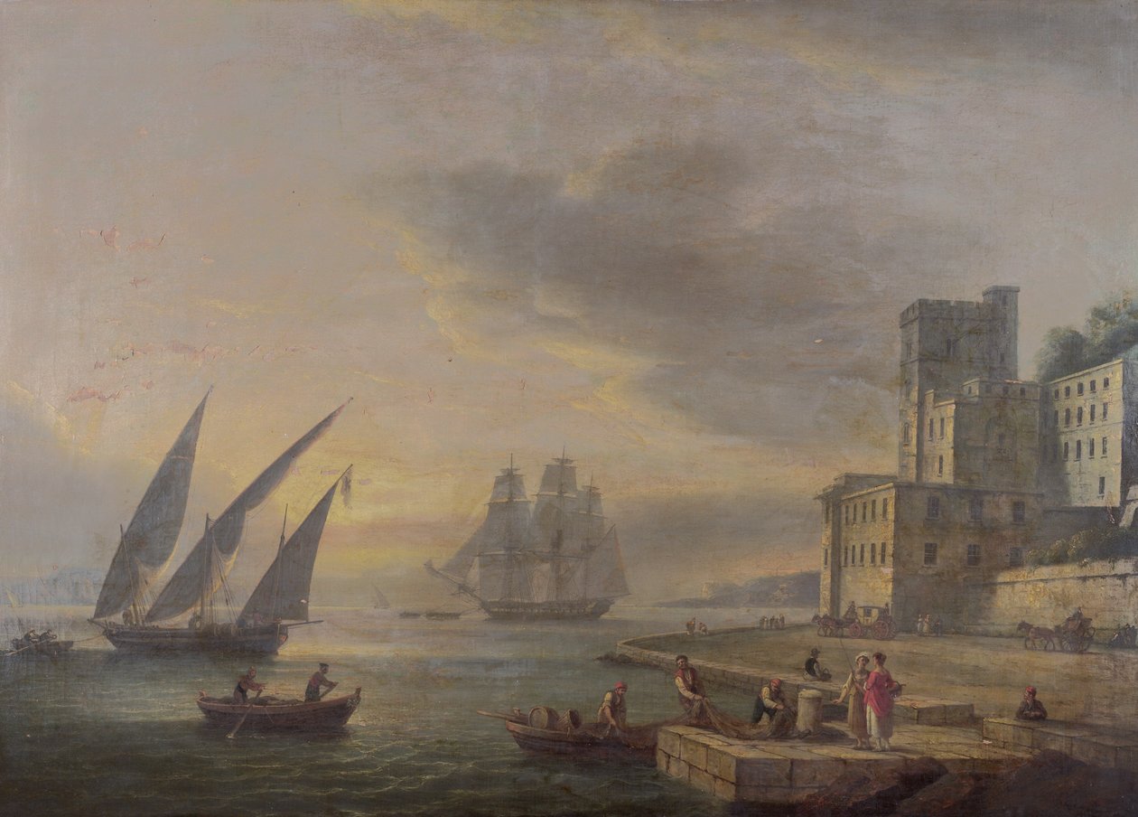 A nápolyi öböl Posillipóból, 1829 körül alkotó: Thomas Luny