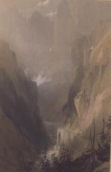 Az Ördög hídja, St. Gothard alkotó: Thomas Miles Richardson