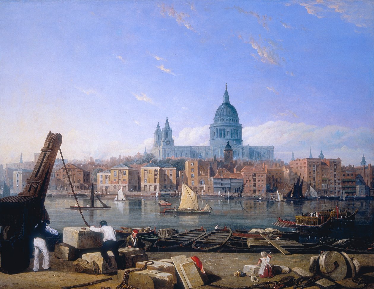 "The City from Bankside", 1820-as évek alkotó: Thomas Miles Richardson I