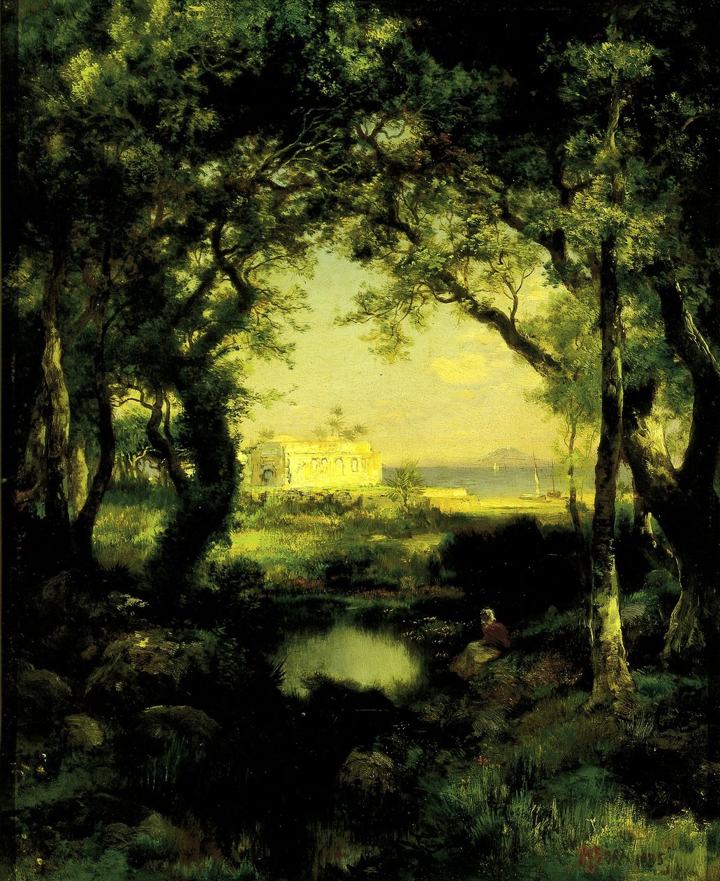 Egy mexikói hacienda, Cuitzeo-tó alkotó: Thomas Moran