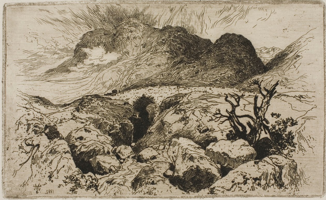 Híd a Glencoe-hágóban alkotó: Thomas Moran