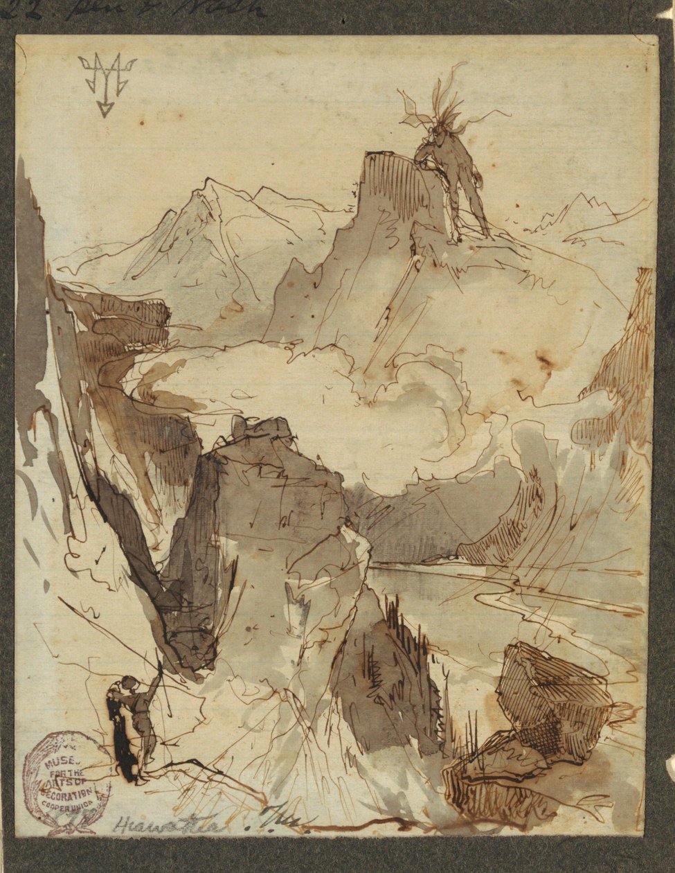 Rajz, Hiawatha látja Mudjekeewist, 1870-75 alkotó: Thomas Moran