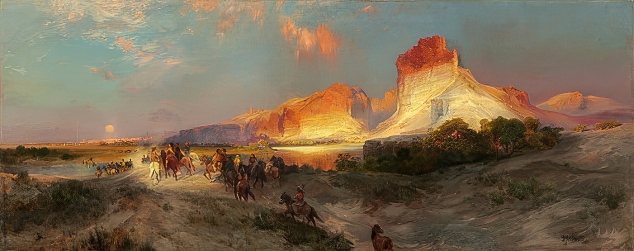 Green River Cliffs, Wyoming. 1881 alkotó: Thomas Moran