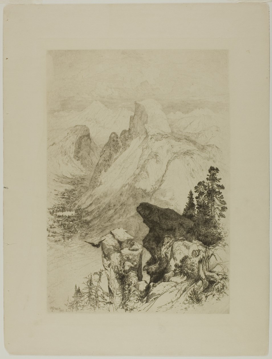 Félkupola, kilátás a Moran Pointról alkotó: Thomas Moran