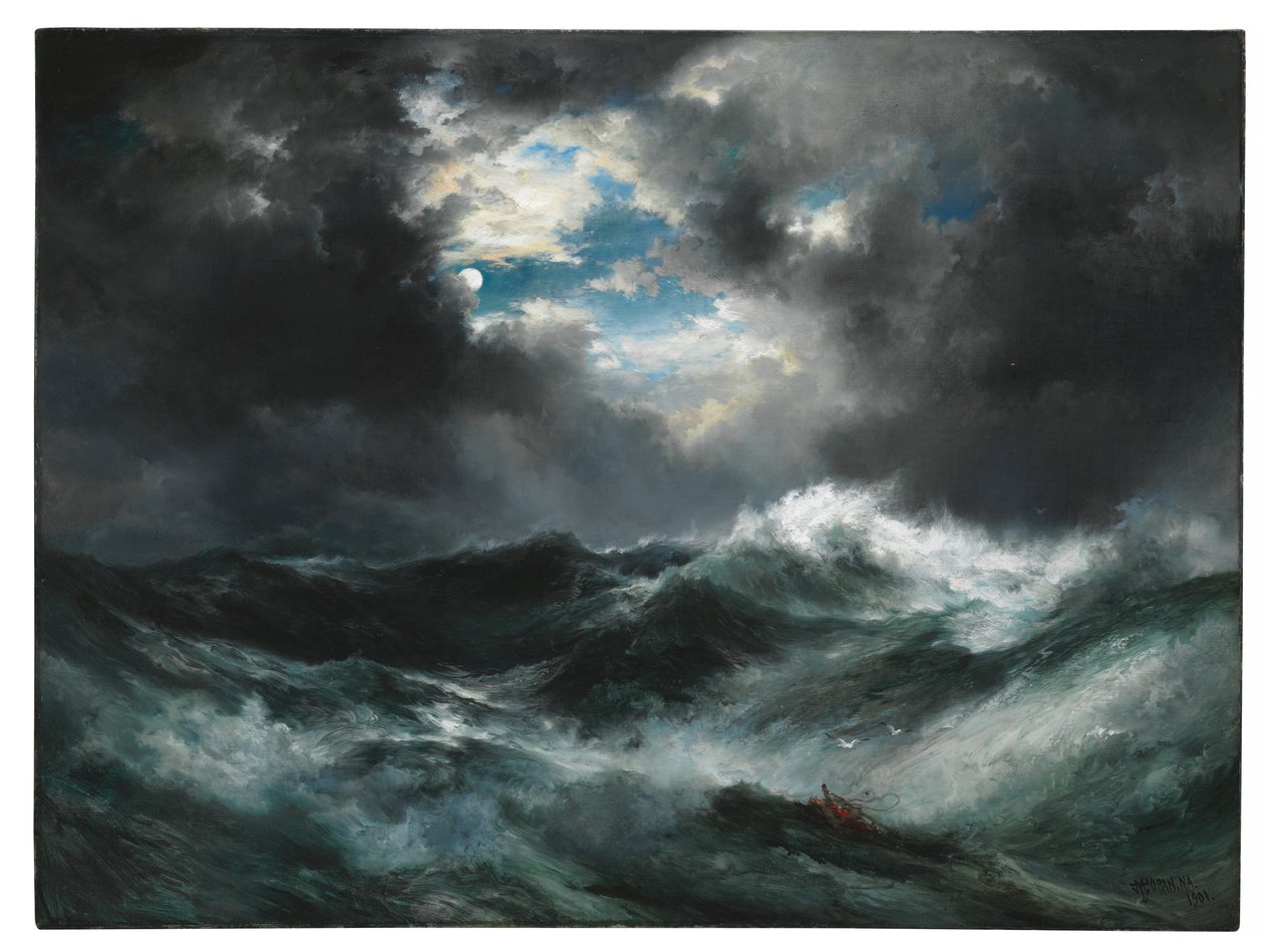 Holdfényes hajótörés a tengeren alkotó: Thomas Moran