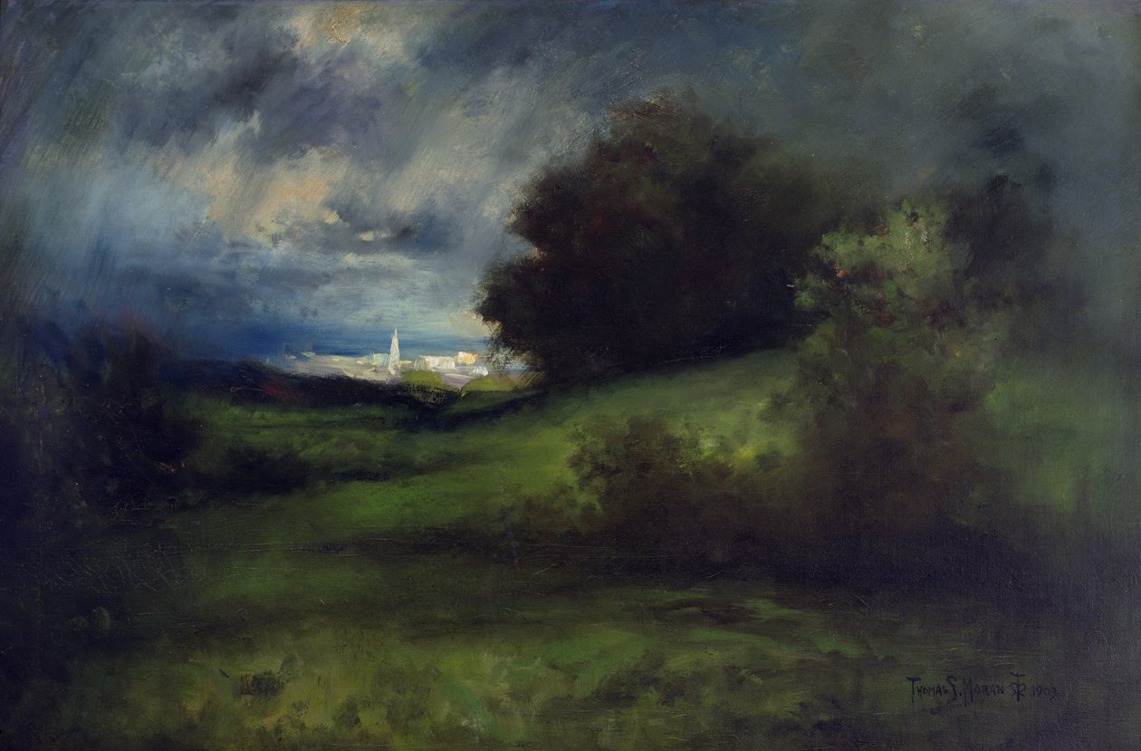 Nyári vihar alkotó: Thomas Moran