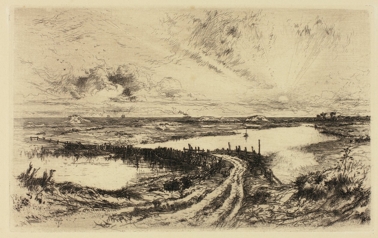 Napkelte – A tó, East Hampton alkotó: Thomas Moran