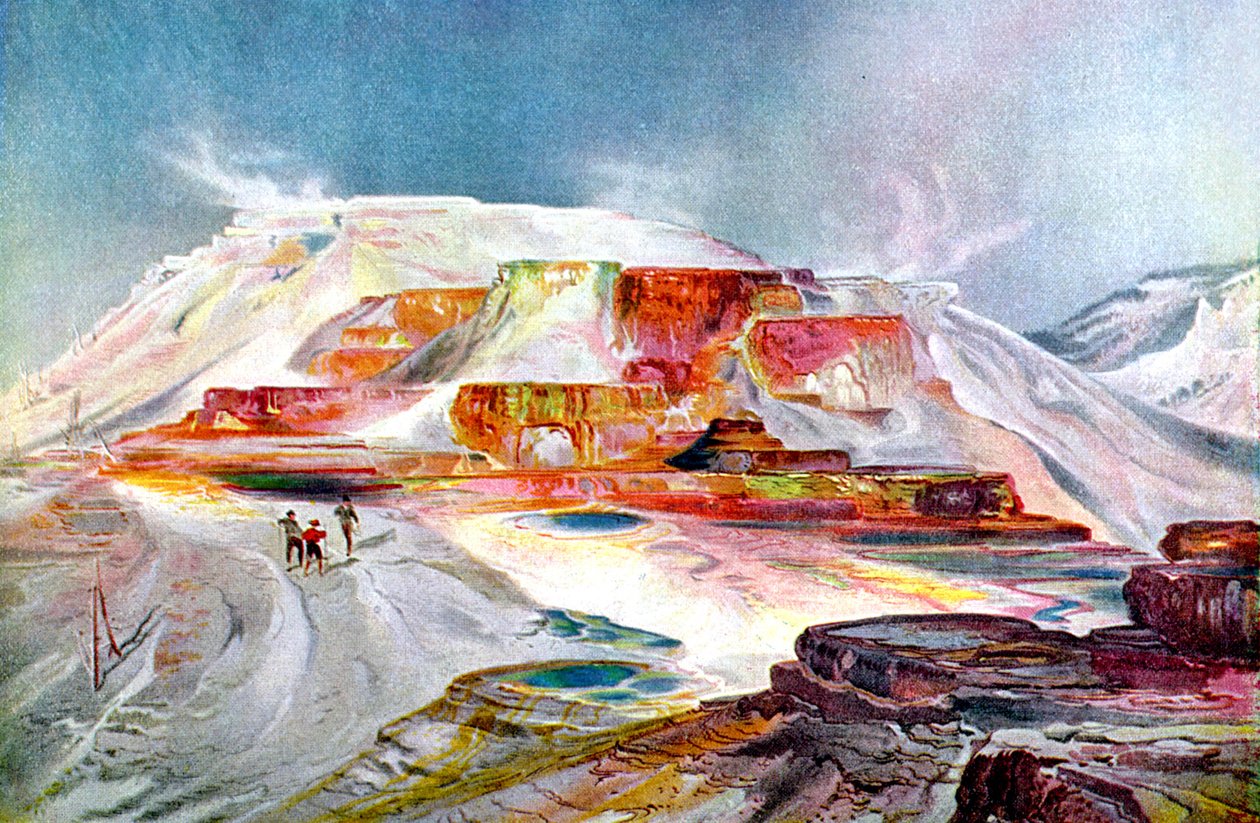 The Mammoth Hot Springs, c.1880 (engraving) alkotó: Thomas Moran