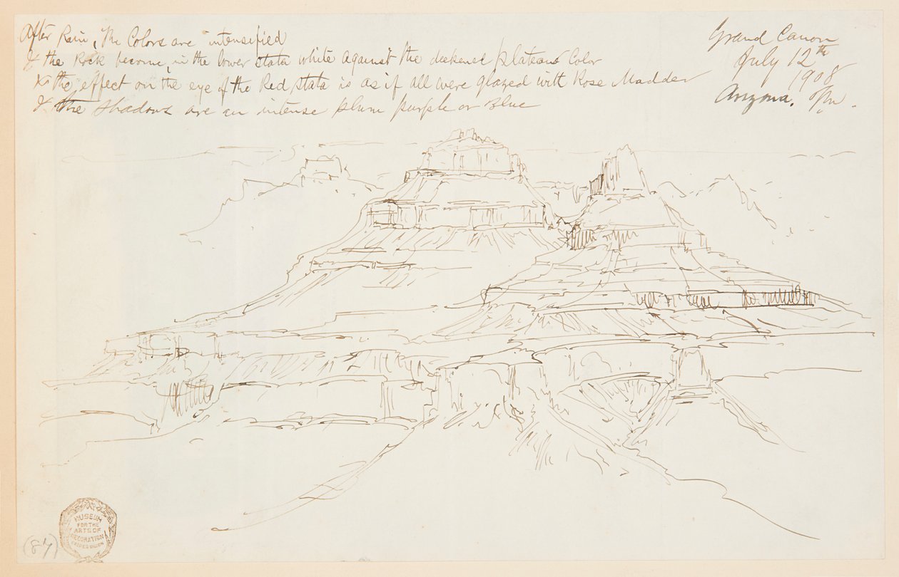 Két szikla a Grand Canyonban, Arizonában alkotó: Thomas Moran