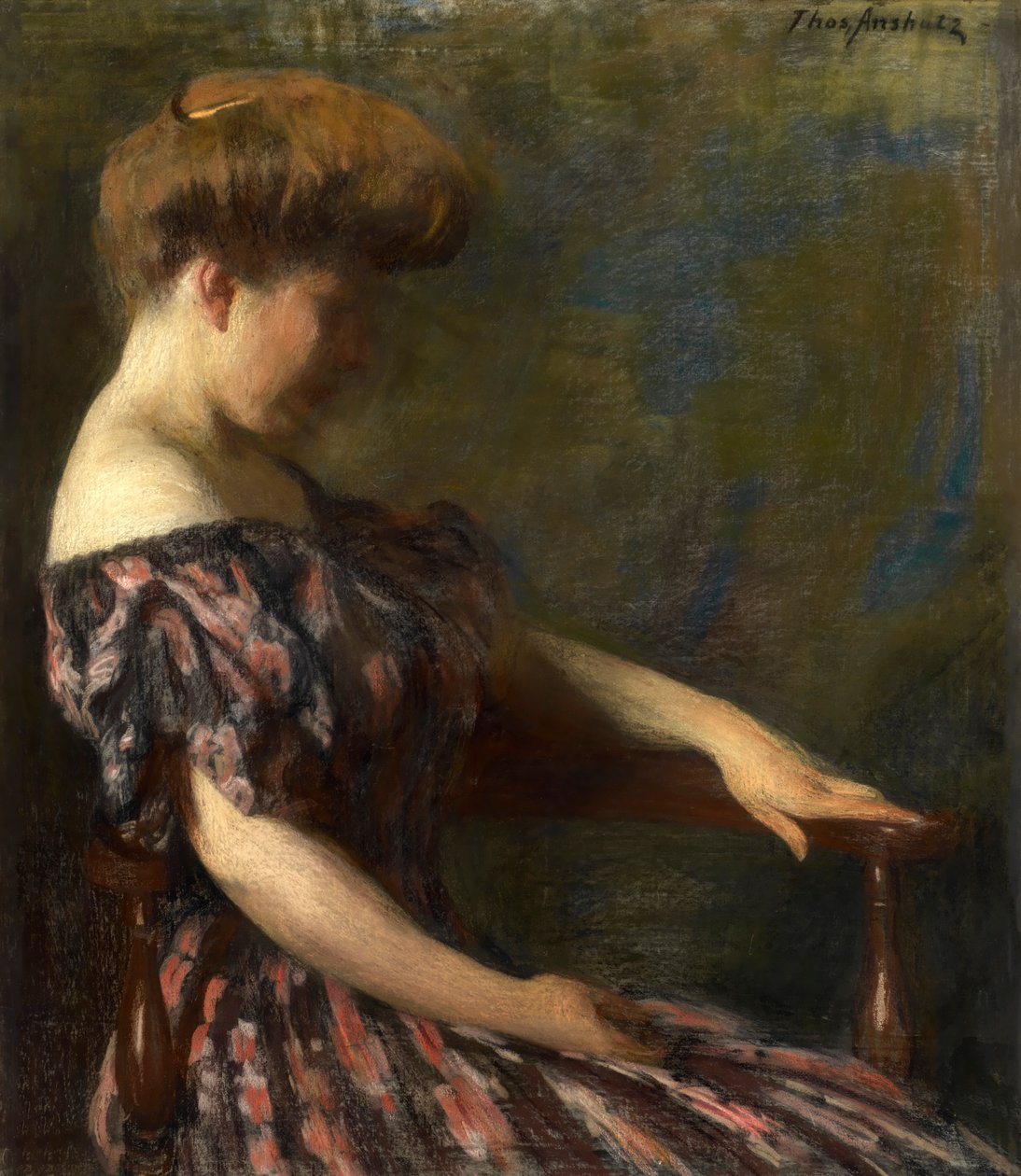 Egy virágos ruha, 1906. alkotó: Thomas Pollock Anshutz