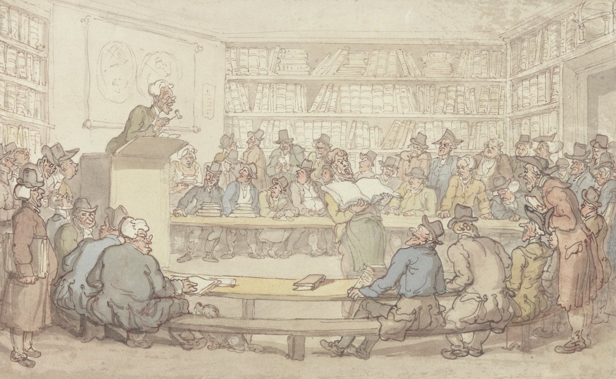 Könyvárverés alkotó: Thomas Rowlandson