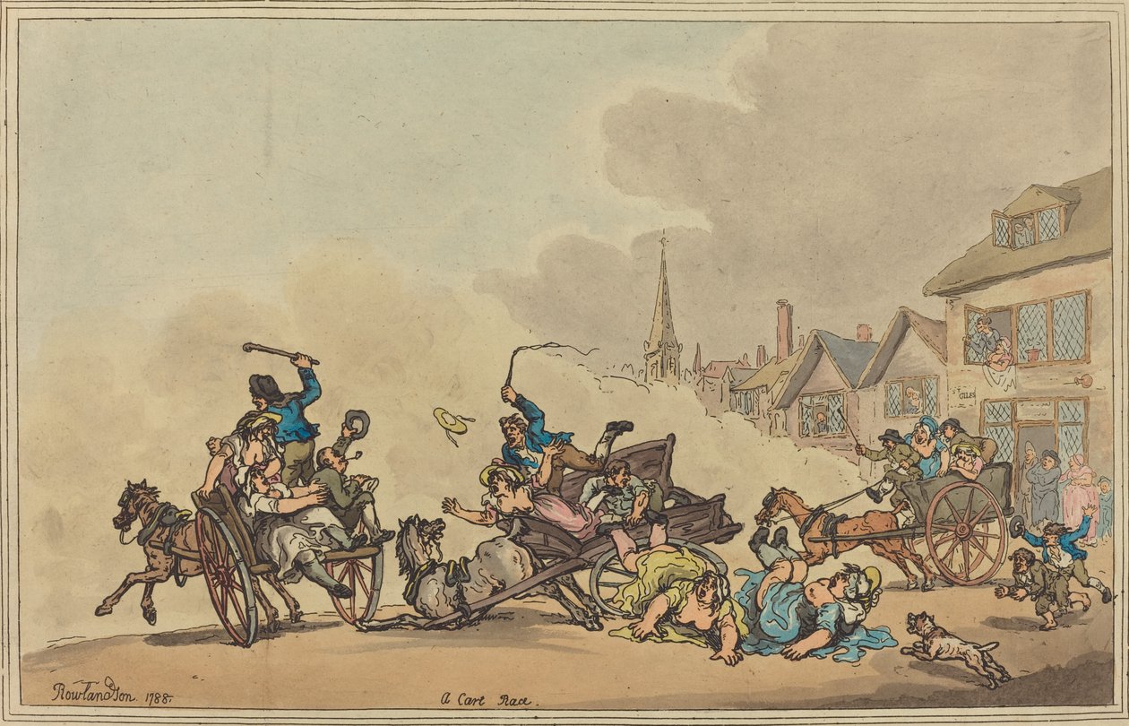 Egy szekérverseny, 1788. alkotó: Thomas Rowlandson