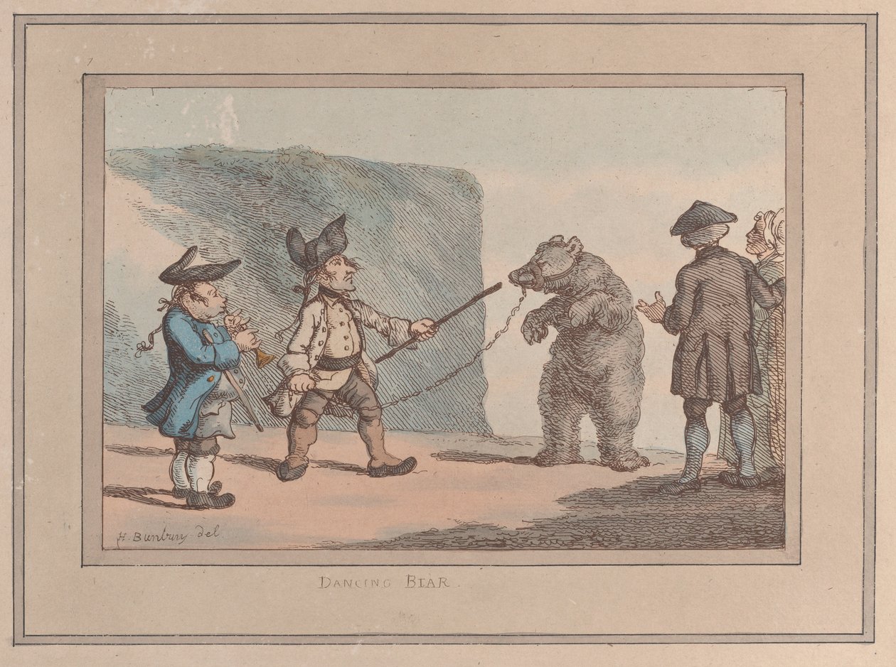 Egy táncoló medve, 1800-1827., 1800-1827. alkotó: Thomas Rowlandson