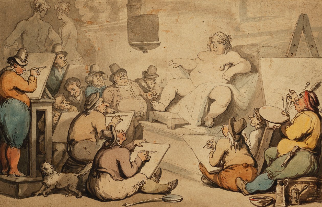 egy holland akadémia, alkotó: Thomas Rowlandson