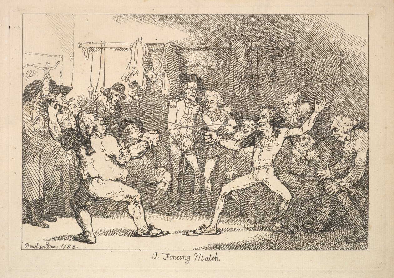 Vívómeccs, 1788. alkotó: Thomas Rowlandson