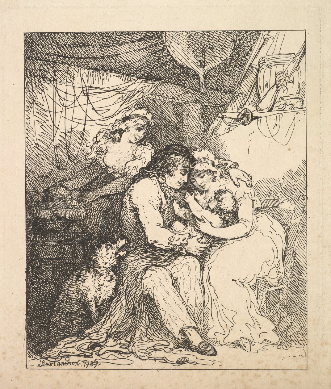 Egy tengerész család, 1787. alkotó: Thomas Rowlandson