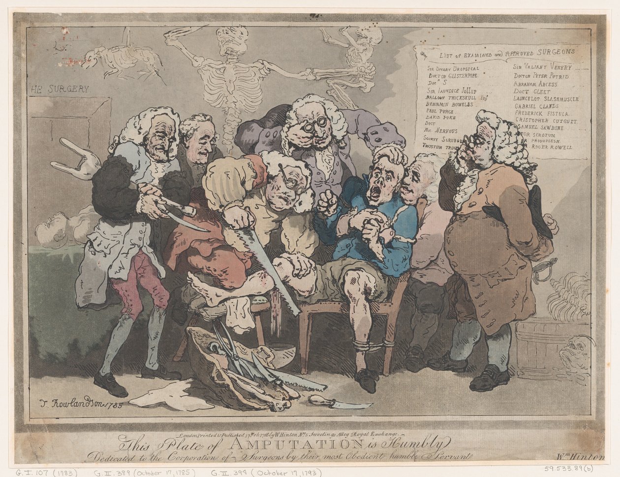 Amputáció, 1786. február 17., 1786. február 17. alkotó: Thomas Rowlandson