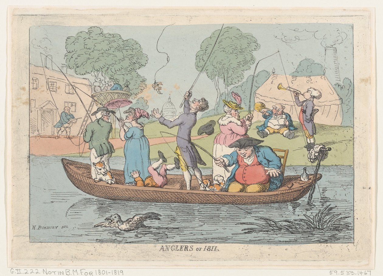 1811., 1811., 1811. évi horgászok. alkotó: Thomas Rowlandson