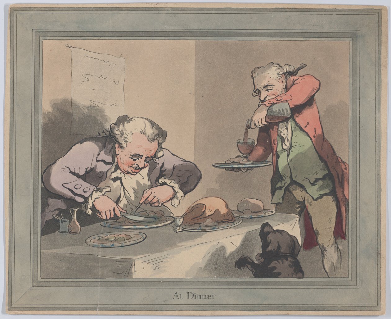 Vacsoránál, 1790 ., 1790 . alkotó: Thomas Rowlandson