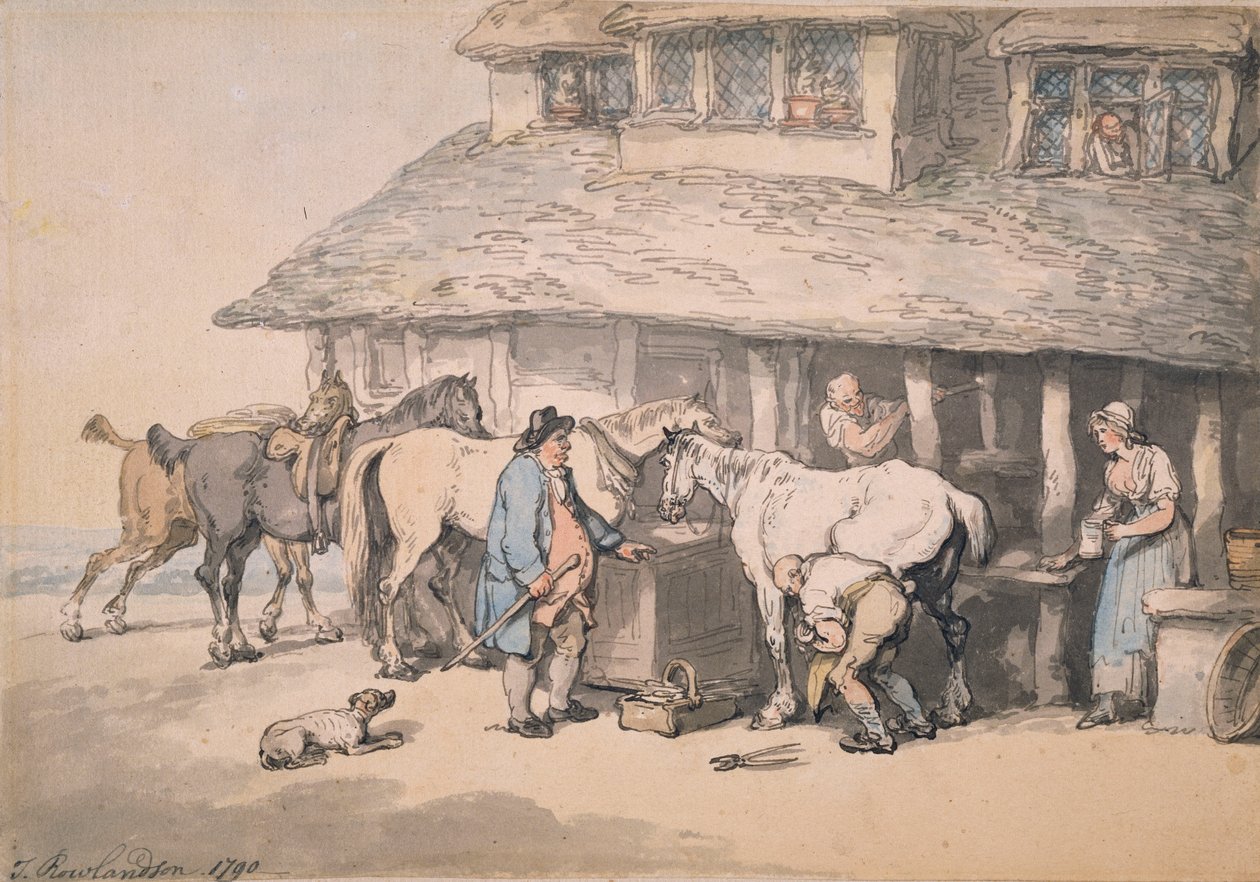 A Kovácsnál, 1790 alkotó: Thomas Rowlandson