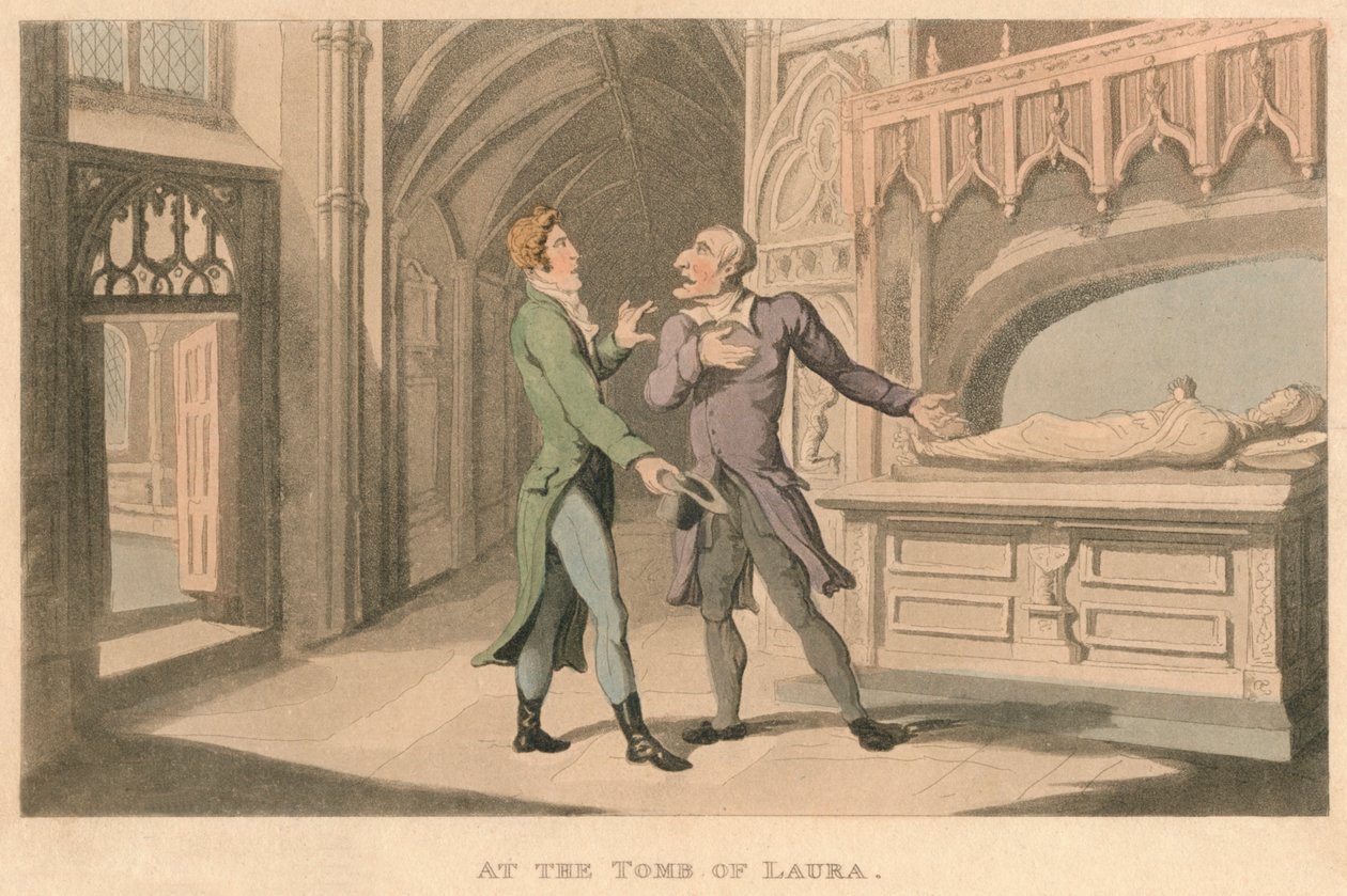 Laura sírjánál, 1821 alkotó: Thomas Rowlandson