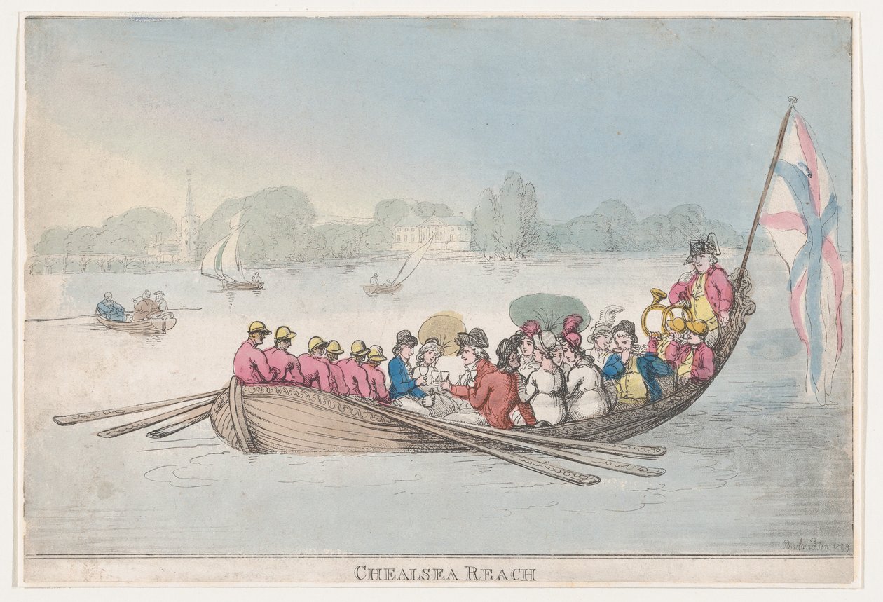 Chelsea Reach, 1799., 1799. alkotó: Thomas Rowlandson
