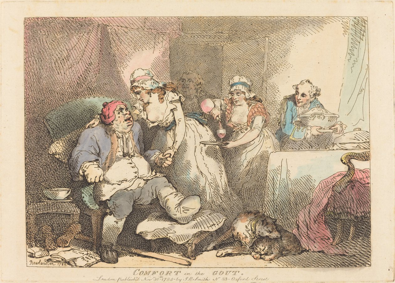 Kényelem a köszvényben alkotó: Thomas Rowlandson