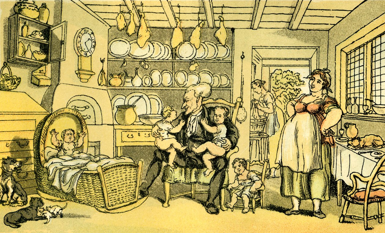 "Dr. Syntax nővér lett" alkotó: Thomas Rowlandson