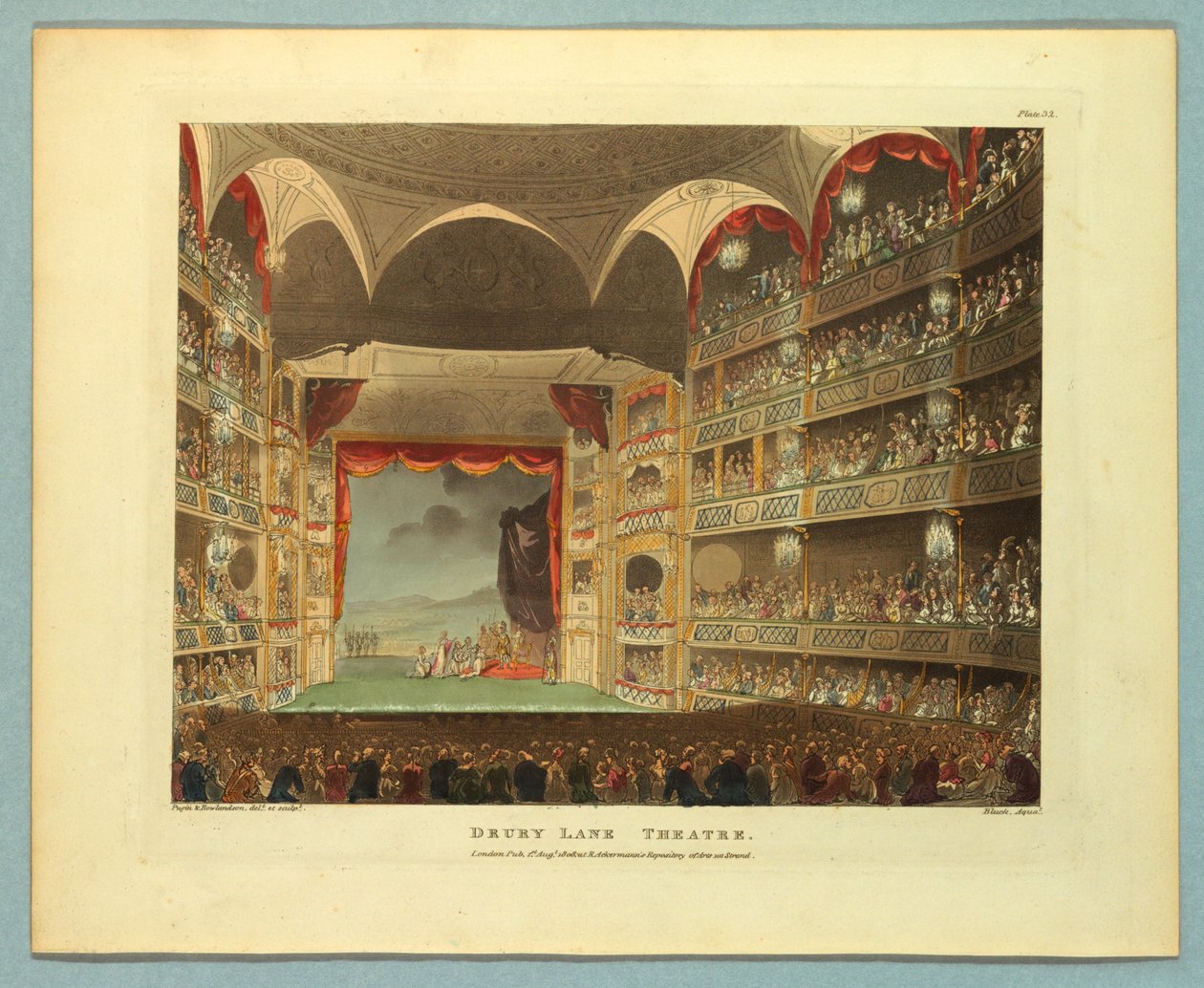 Drury Lane Színház az Ackermann Repository-ból alkotó: Thomas Rowlandson