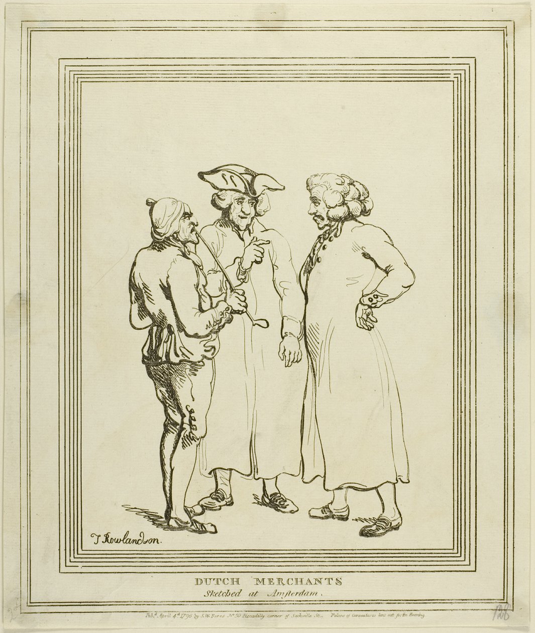 Holland kereskedők vázlatosan Amszterdamban alkotó: Thomas Rowlandson