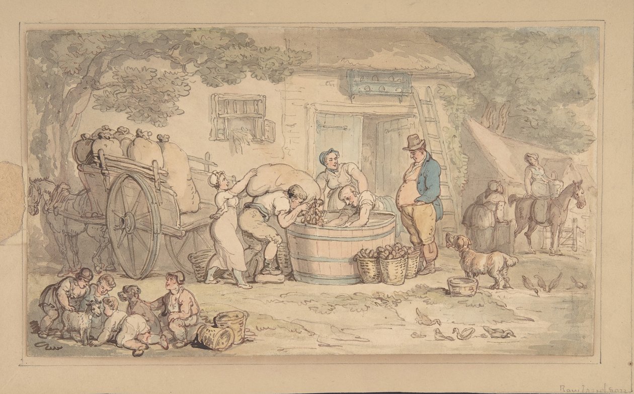 Gazdálkodási jelenet, 1780-1827. alkotó: Thomas Rowlandson