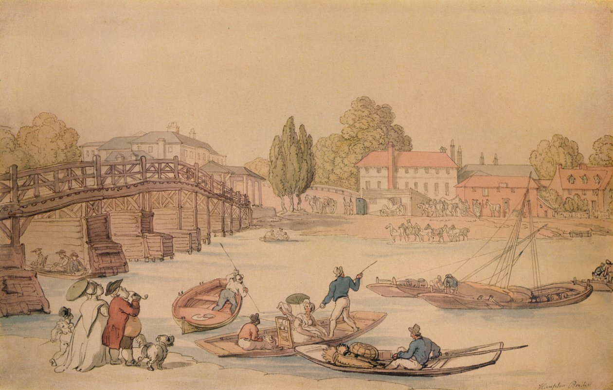 Hampton Bridge, 1800 alkotó: Thomas Rowlandson