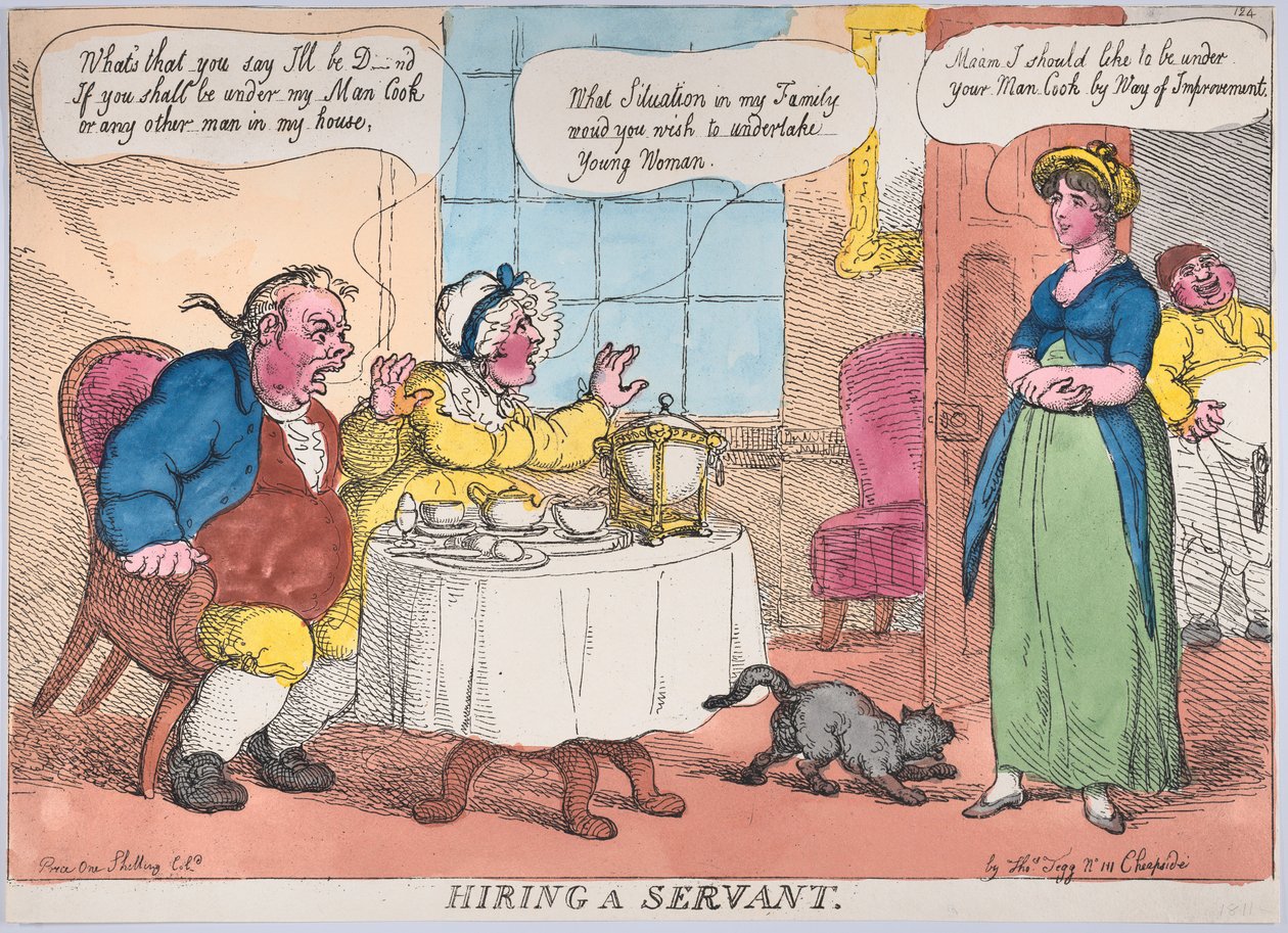 Szolga felvétele, 1811., 1811. alkotó: Thomas Rowlandson
