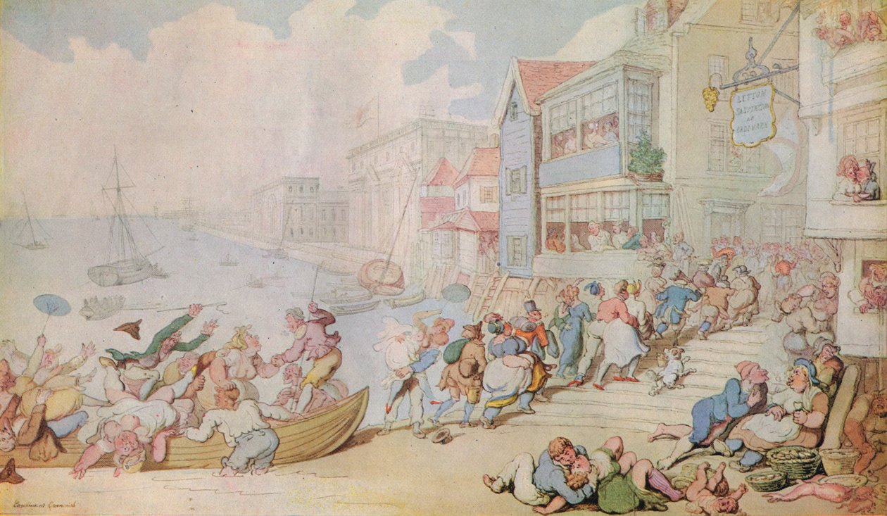 Leszállás Greenwichben, 1780 alkotó: Thomas Rowlandson