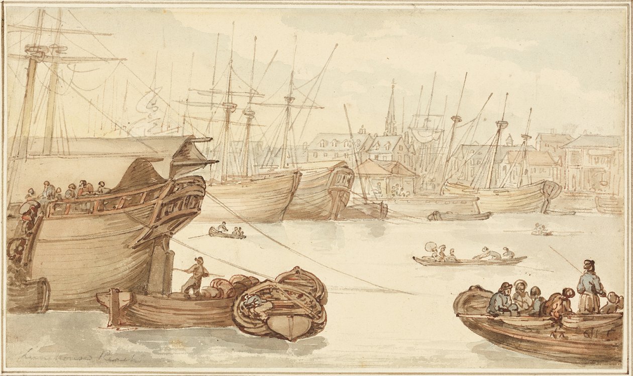 Limehouse Reach alkotó: Thomas Rowlandson