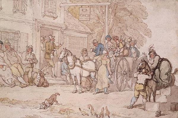 Egy fogadón kívül alkotó: Thomas Rowlandson