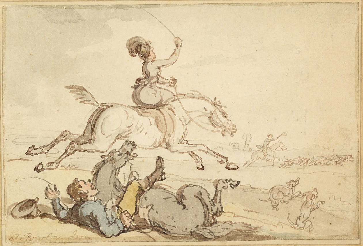 Vadászatra dobott lovas alkotó: Thomas Rowlandson