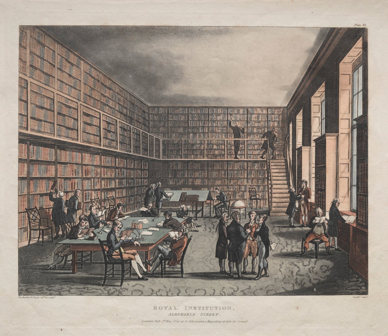 Királyi Intézet, Albemarle Street, 1809. alkotó: Thomas Rowlandson