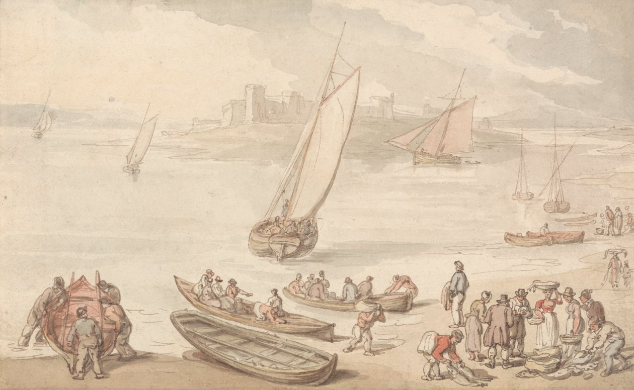 Halak eladása a tengerparton alkotó: Thomas Rowlandson